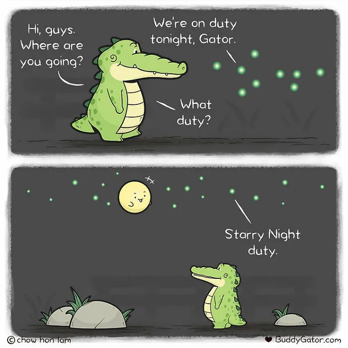 30 Uplifting Comics About Buddy Gator, The Caring Alligator, By Chow Hon Lam (New Pics)