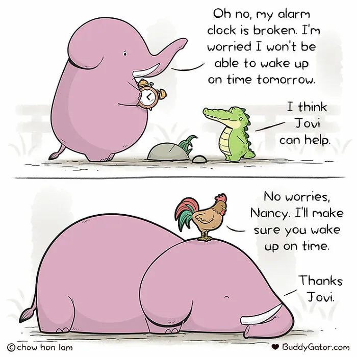 30 Uplifting Comics About Buddy Gator, The Caring Alligator, By Chow Hon Lam (New Pics)