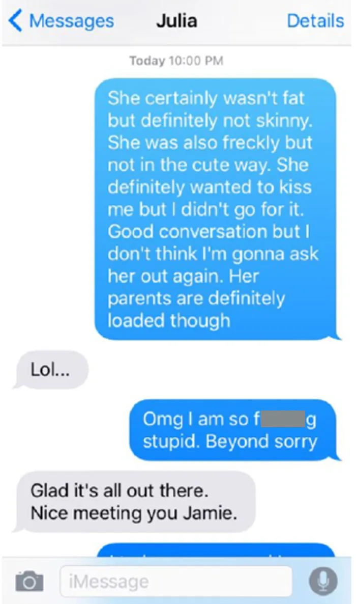My Friend Meant To Text Me, But He Texted The Girl He Had Just Gone On A Date With Instead