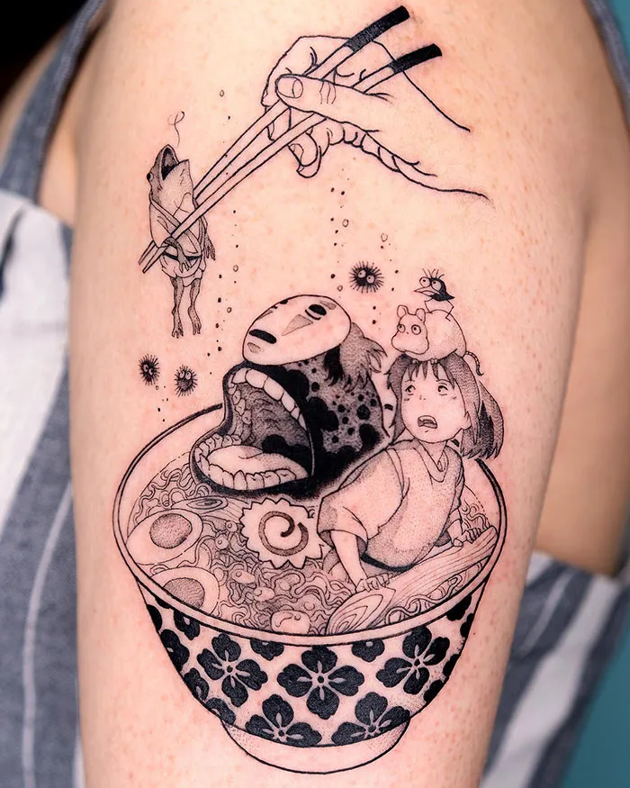 Anime Ramen Bowl Tattoo