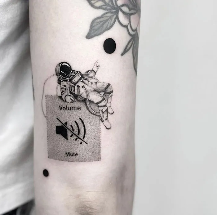 Surreal Floating Astronaut Tattoo