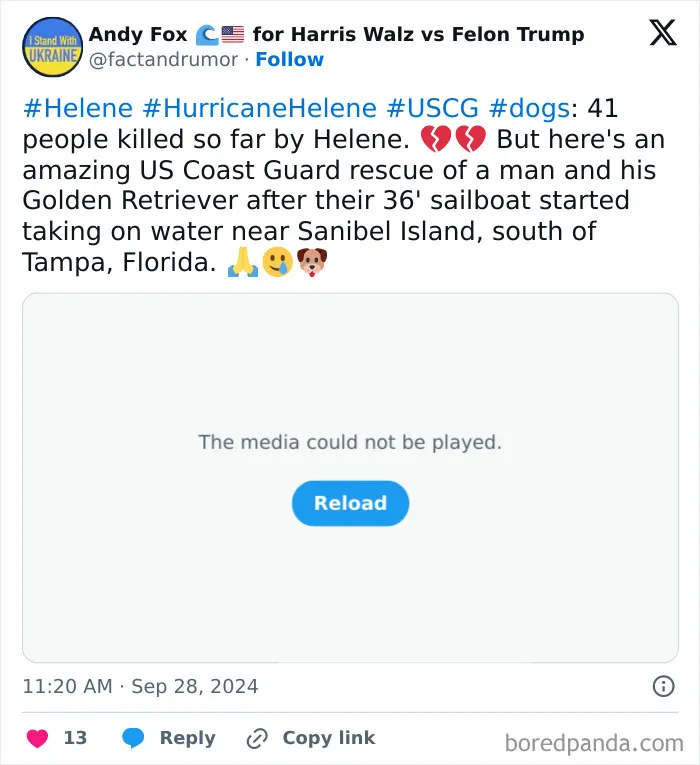 A US Coast Guard Rescue Of A Man And His Dog