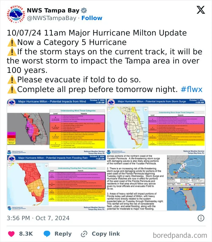“Hurricane Milton Will Go Down In History”: 23 Posts Showing How Frightening This Hurricane Is