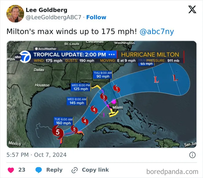 “Hurricane Milton Will Go Down In History”: 23 Posts Showing How Frightening This Hurricane Is