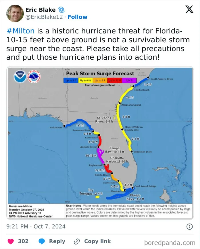 “Hurricane Milton Will Go Down In History”: 23 Posts Showing How Frightening This Hurricane Is