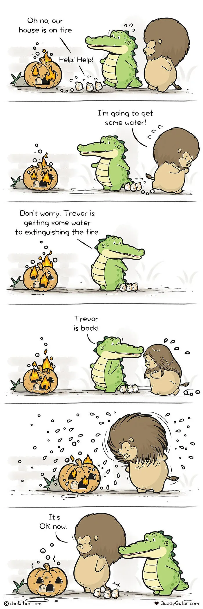 30 Uplifting Comics About Buddy Gator, The Caring Alligator, By Chow Hon Lam (New Pics)