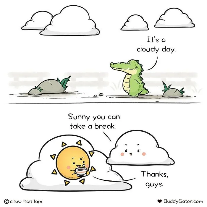 30 Uplifting Comics About Buddy Gator, The Caring Alligator, By Chow Hon Lam (New Pics)
