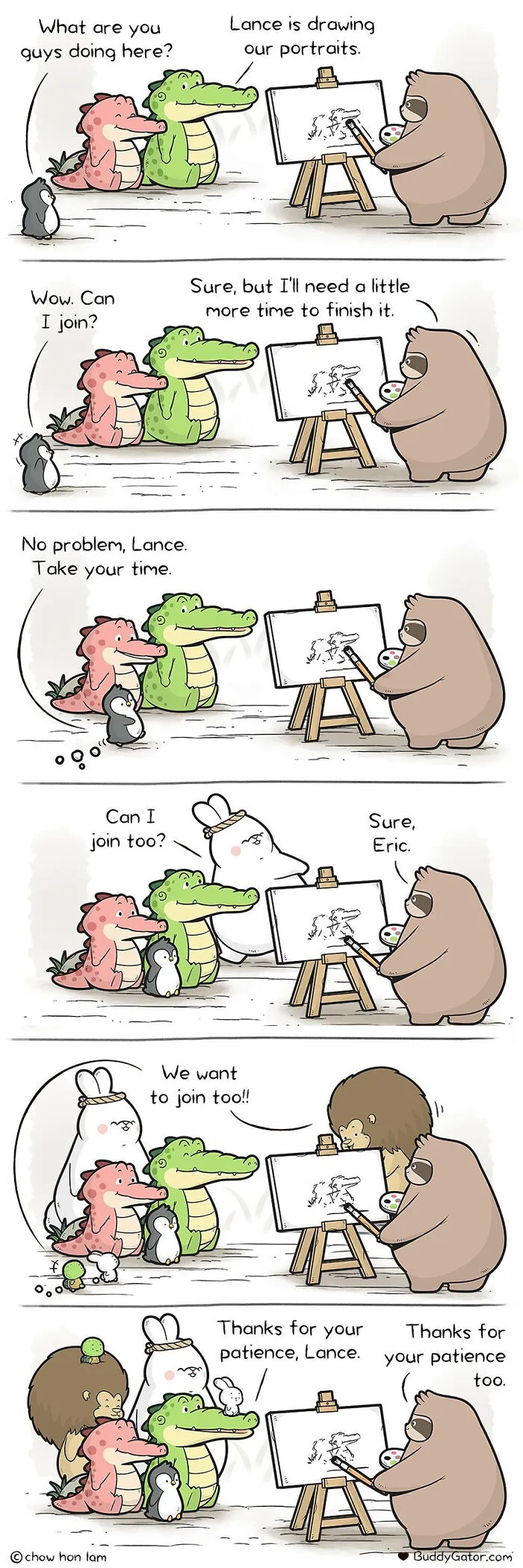 30 Uplifting Comics About Buddy Gator, The Caring Alligator, By Chow Hon Lam (New Pics)