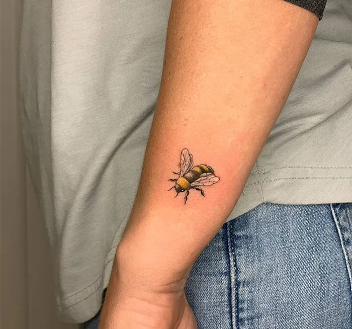 Small Bee Nature Tattoo