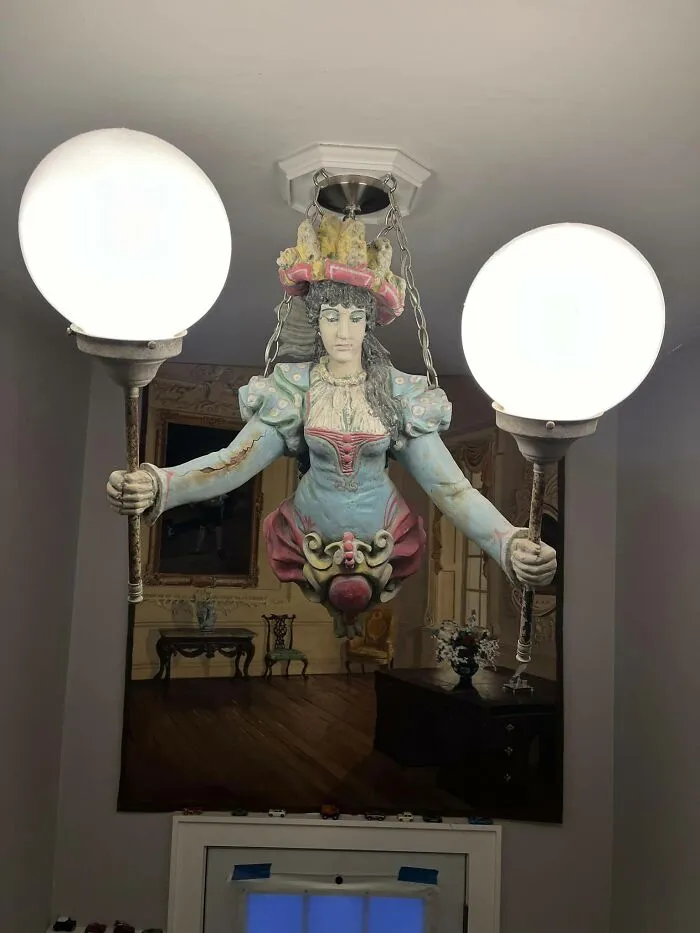Jo Meade Mermaid Chandelier. I Bought This From A Local Guy That Had It Hanging In A Side Room Of His Garage For 35 Years. I Have Had It For Three Years Or So. The Artist Was Active About 1965 To 1985