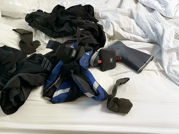 Husband Leaves His Dirty Clothes And Boots On Just Changed Sheets
