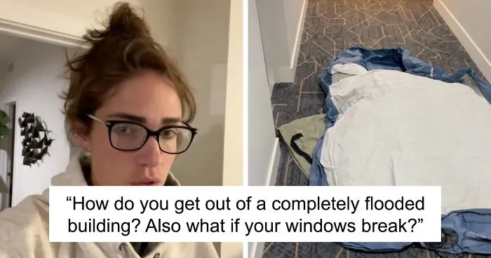 Woman Camps Out In Hallway As Hurricane Milton Seeps Through High-Rise Apartment Windows