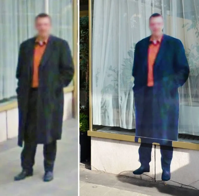 20 Images Of People Captured On Google Street View Got Placed At Original Locations By This Artist