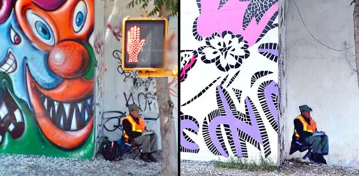20 Images Of People Captured On Google Street View Got Placed At Original Locations By This Artist