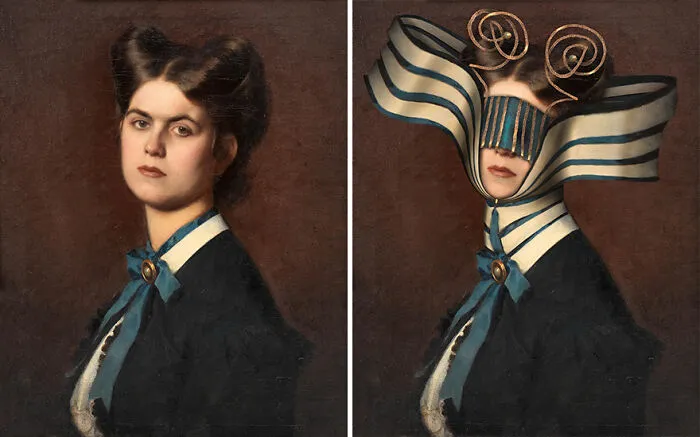 Commentary On Status: 40 Historic Portraits Of Elites Get A Makeover From This Artist (New Pics)