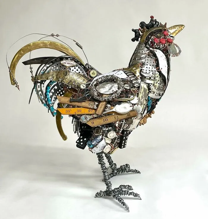 This Artist Repurposes Scrap Metal, Discarded Objects, And Textile Into Animal Sculptures (20 New Pics)