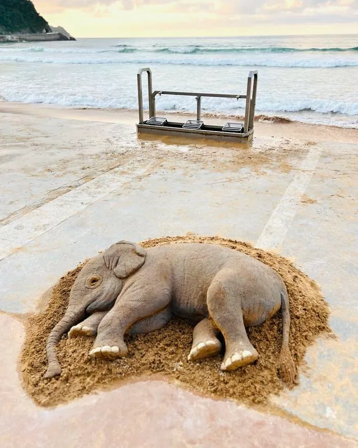 This Artist’s Sand Sculptures Are So Lifelike, They Might Fool You At First Glance (20 New Pics)