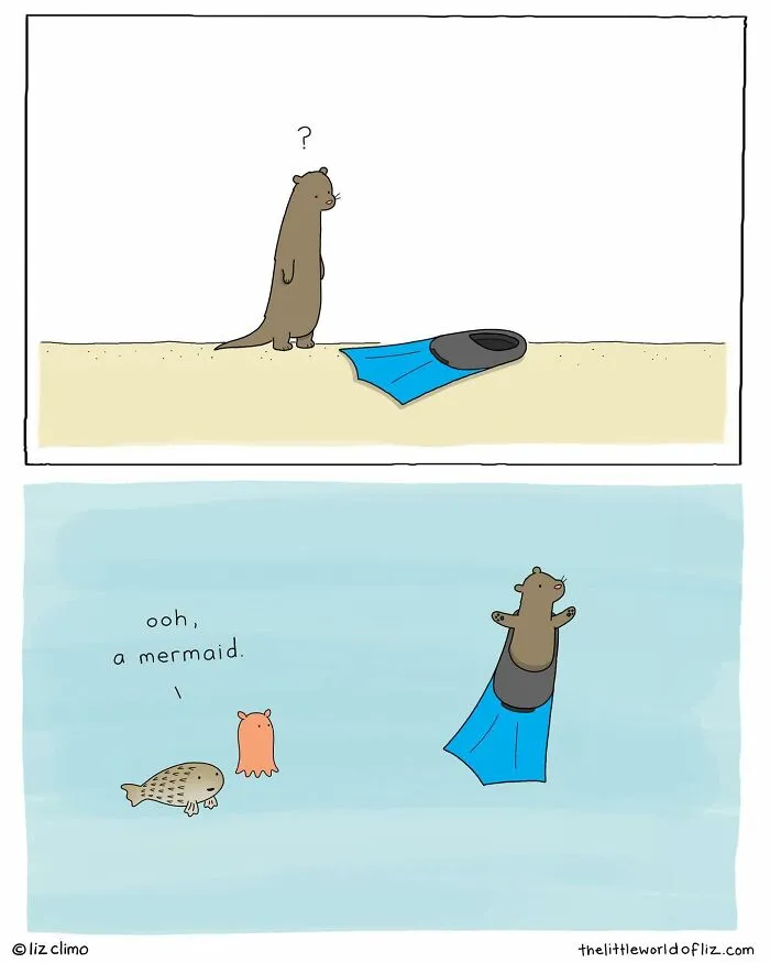 "The Simpsons" Animator Liz Climo Creates Humorous Comics Illustrating Cute Moments Of Talking Animals (30 New Pics)