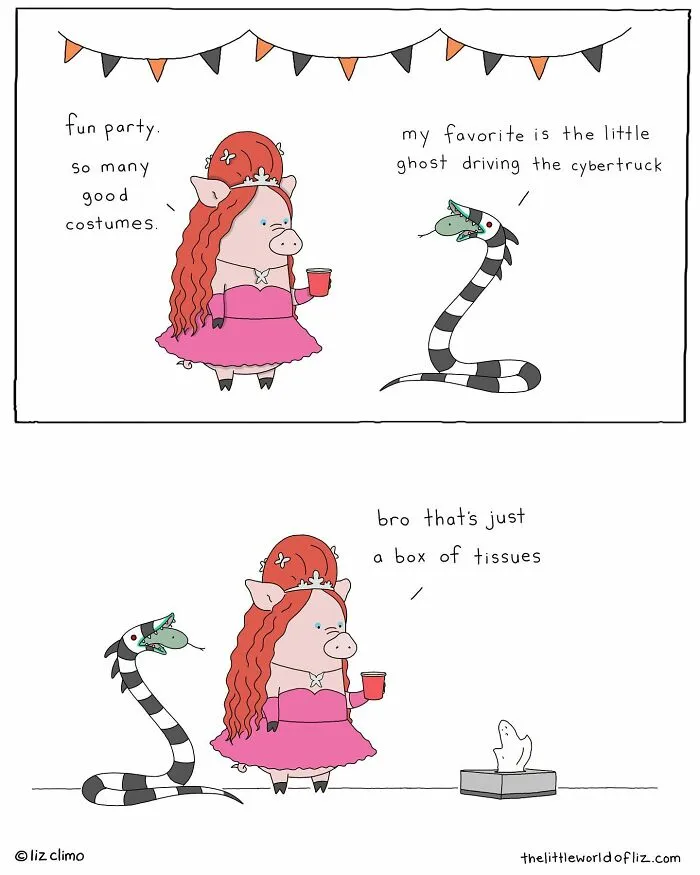 "The Simpsons" Animator Liz Climo Creates Humorous Comics Illustrating Cute Moments Of Talking Animals (30 New Pics)
