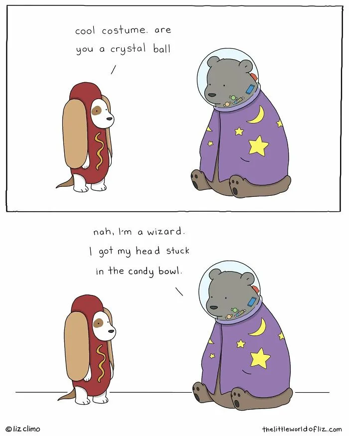 "The Simpsons" Animator Liz Climo Creates Humorous Comics Illustrating Cute Moments Of Talking Animals (30 New Pics)