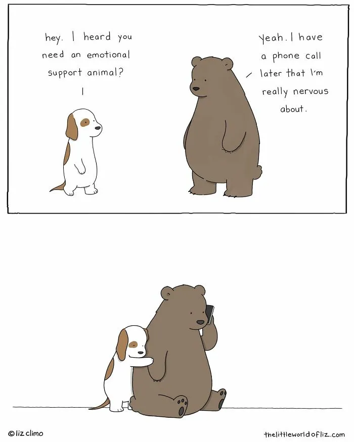"The Simpsons" Animator Liz Climo Creates Humorous Comics Illustrating Cute Moments Of Talking Animals (30 New Pics)