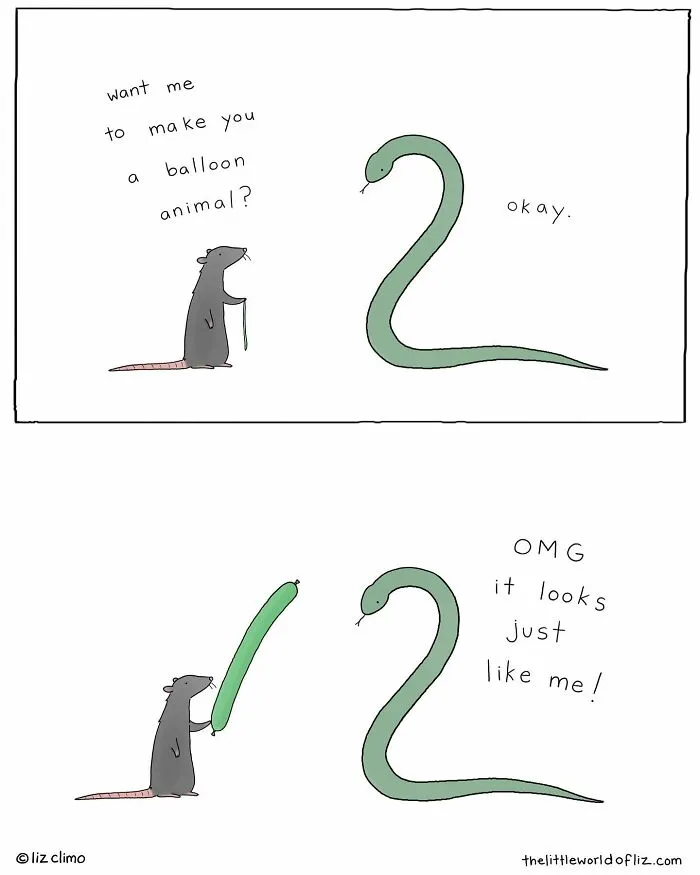 "The Simpsons" Animator Liz Climo Creates Humorous Comics Illustrating Cute Moments Of Talking Animals (30 New Pics)