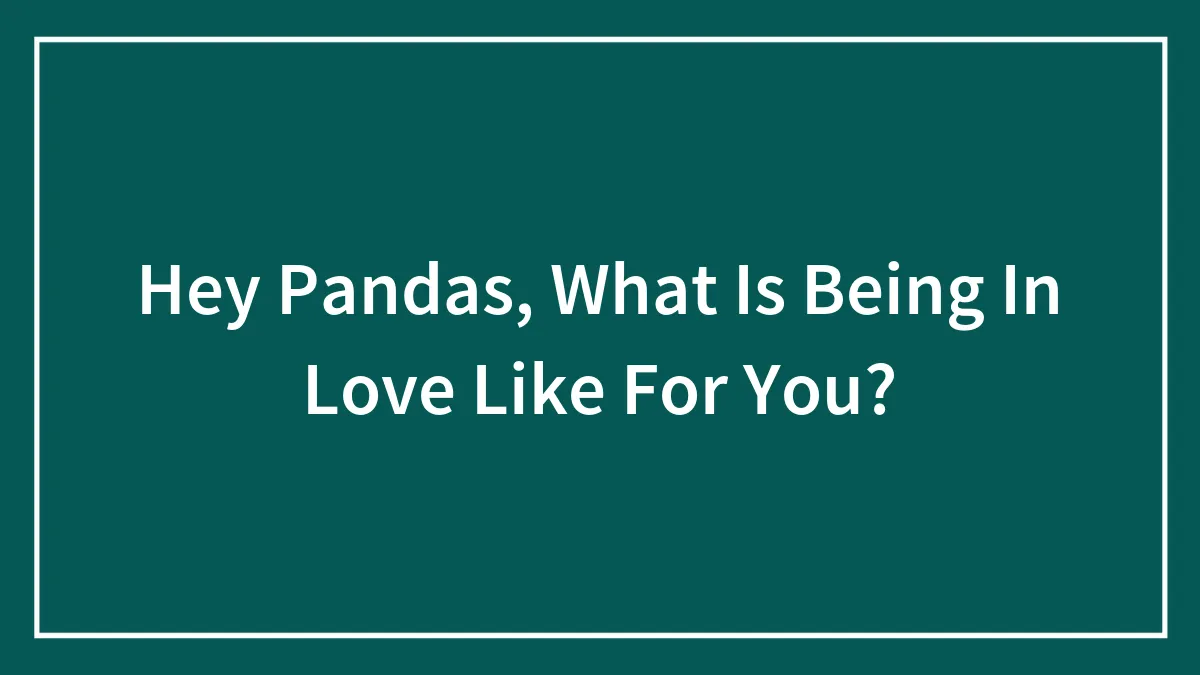 Hey Pandas, What Is Being In Love Like For You? (Closed)