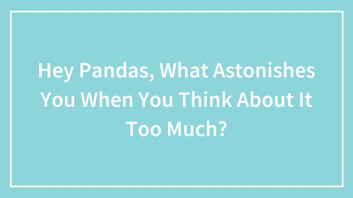 Hey Pandas, What Astonishes You When You Think About It Too Much? (Closed)