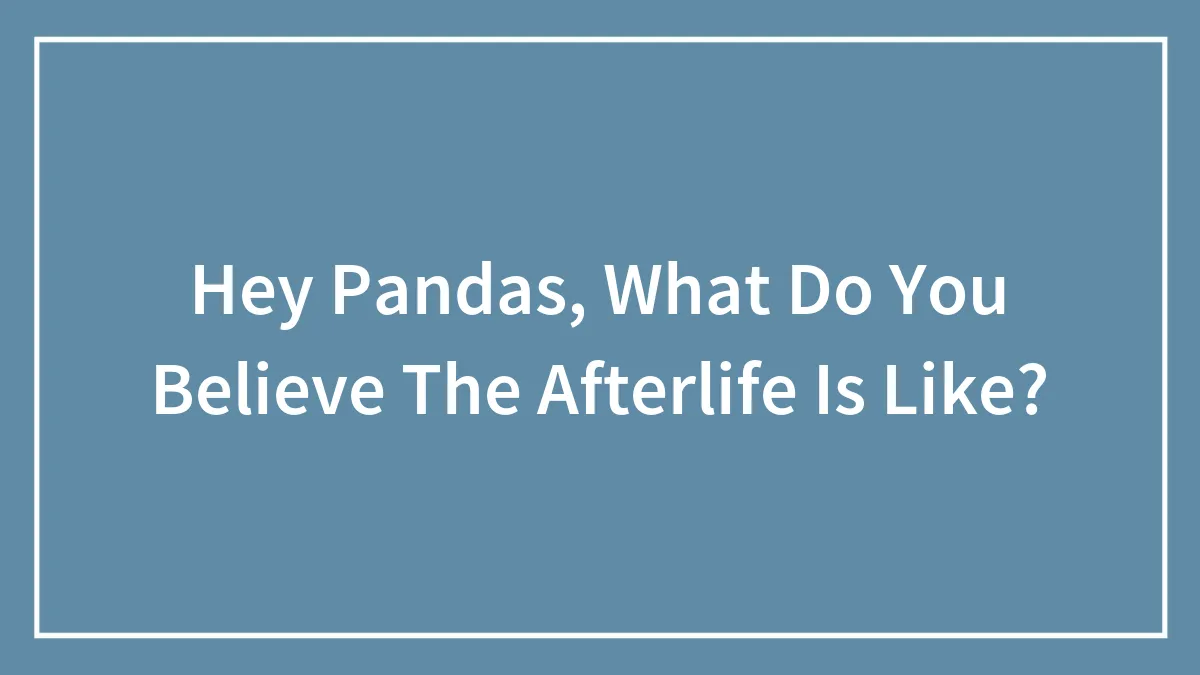 Hey Pandas, What Do You Believe The Afterlife Is Like? (Closed)