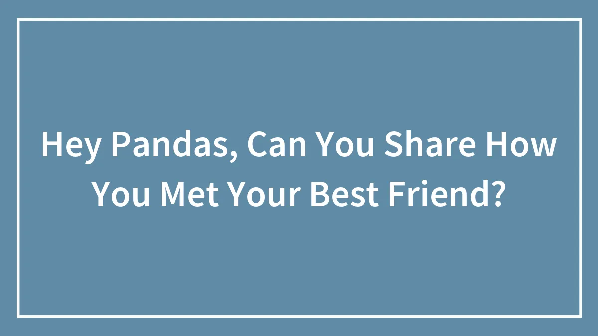 Hey Pandas, Can You Share How You Met Your Best Friend? (Closed)