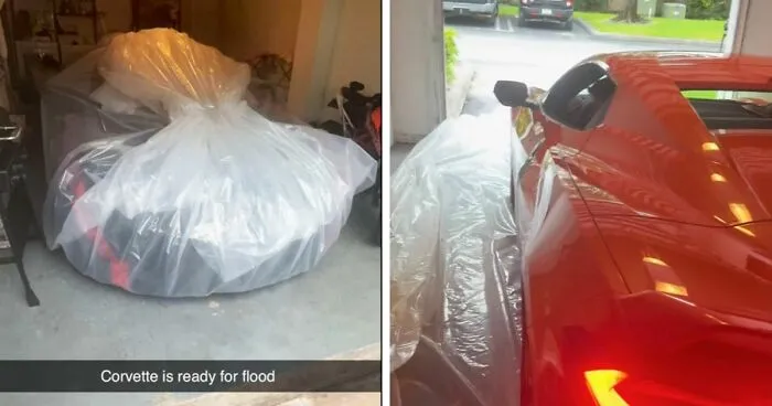 Man Roasted For Wrapping Brand-New Corvette In Plastic To Protect It From Hurricane Milton
