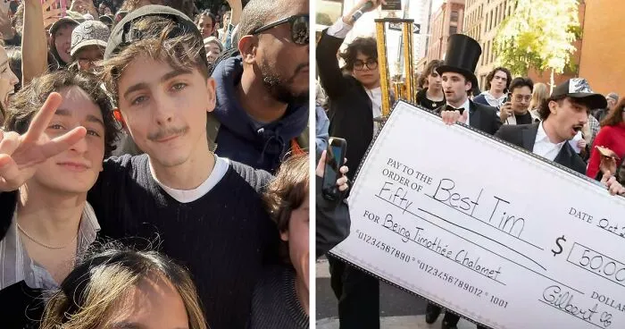 "Pandemonium": Timothée Chalamet Crashes His Own Look-Alike Contest, Police Arrest At Least One