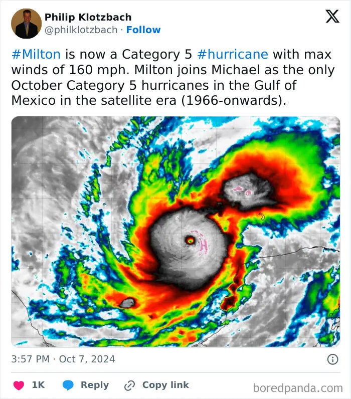 “Hurricane Milton Will Go Down In History”: 23 Posts Showing How Frightening This Hurricane Is