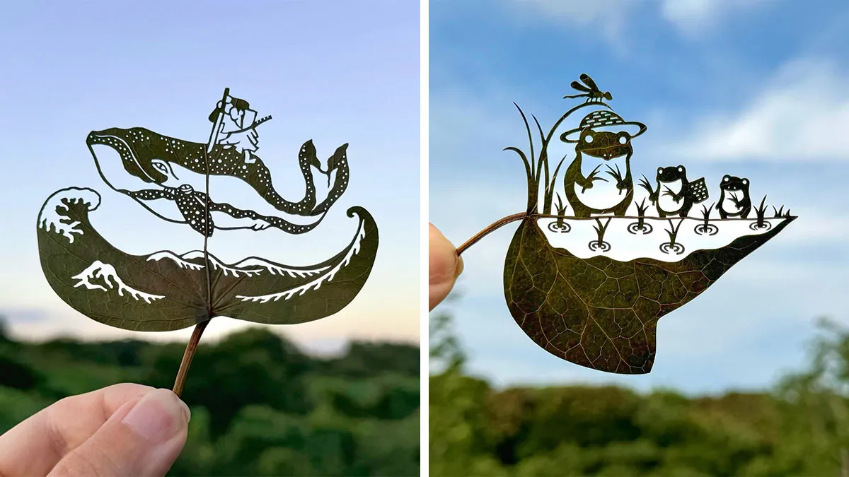 Artist Makes Cutout Art From Leaves, Here Are His 80 Recent Works