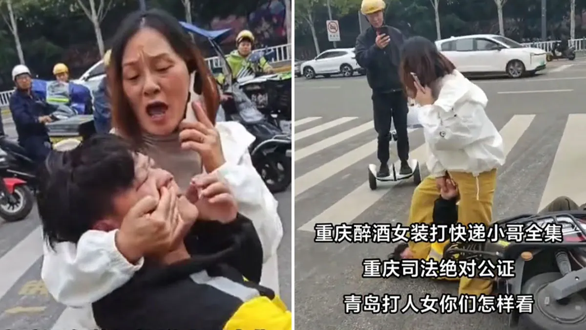 "Outrageous!": Woman Brutally Kicks And Slaps Delivery Man For Giving Her Road Safety Advice