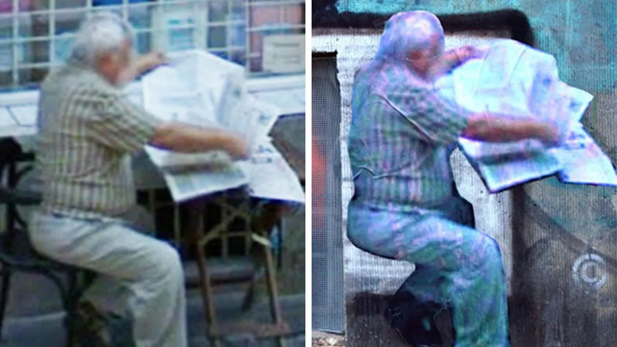 20 Images Of People Captured On Google Street View Got Placed At Original Locations By This Artist
