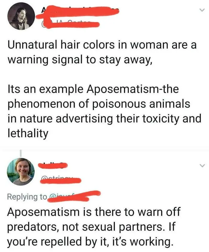Brb, Going To Dye My Hair Rainbow Colors So People Like This Will Be Repelled