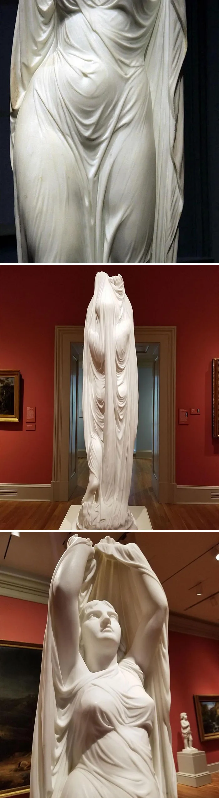 Handmade Marble Sculpture By Chauncey Bradley Ives Named “Undine, Rising From The Fountain” (1880 - 1882)