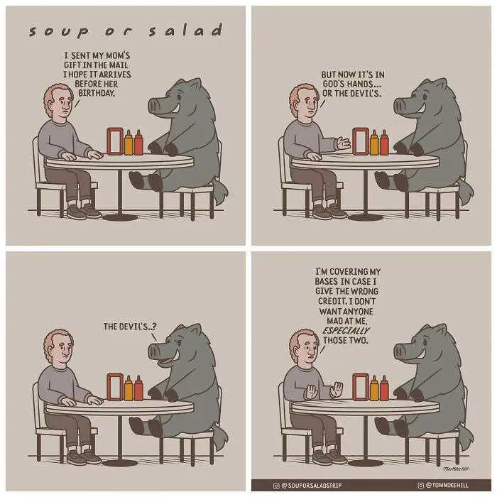 "Soup Or Salad": 30 Quirky And Relatable Comics By Tom Mike Hill