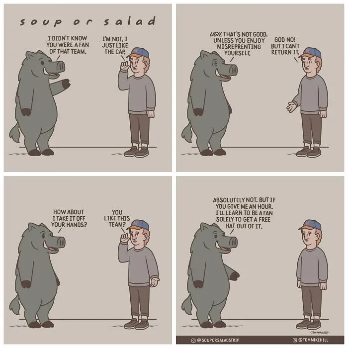 "Soup Or Salad": 30 Quirky And Relatable Comics By Tom Mike Hill