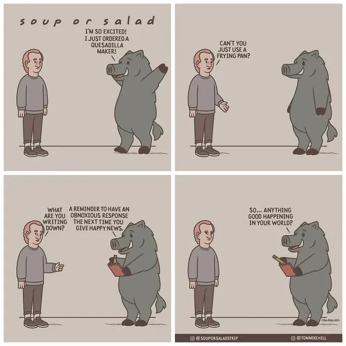 "Soup Or Salad": 30 Quirky And Relatable Comics By Tom Mike Hill