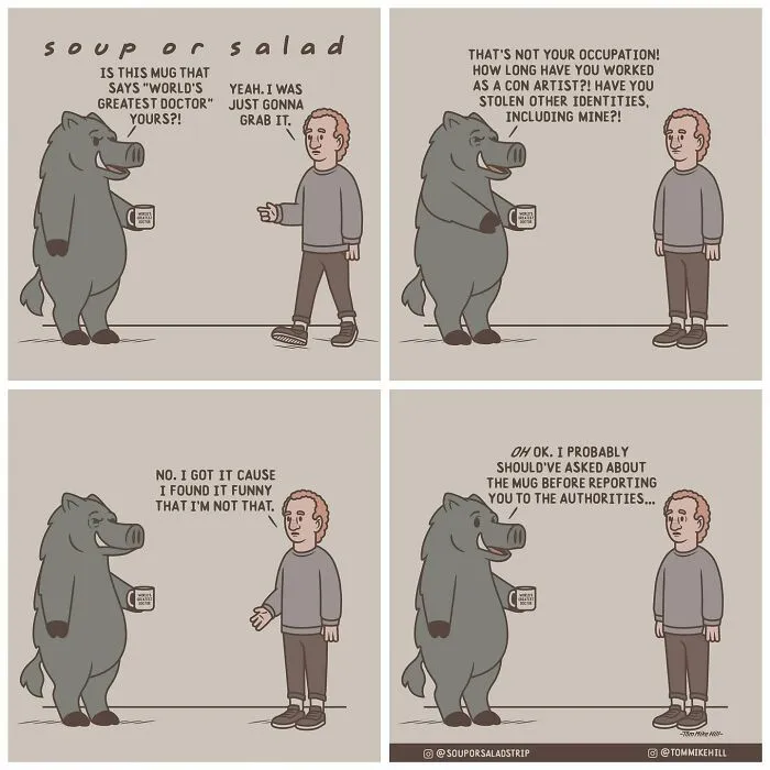 "Soup Or Salad": 30 Quirky And Relatable Comics By Tom Mike Hill