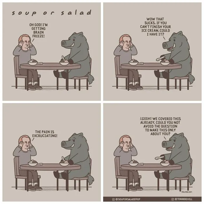 "Soup Or Salad": 30 Quirky And Relatable Comics By Tom Mike Hill