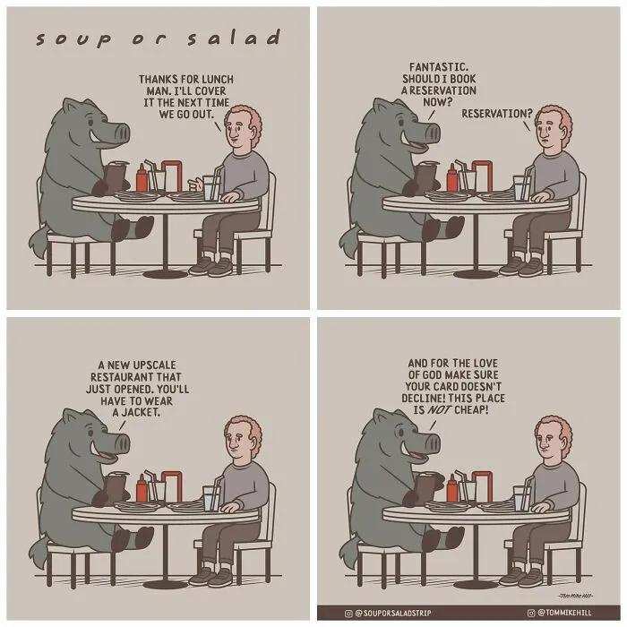 "Soup Or Salad": 30 Quirky And Relatable Comics By Tom Mike Hill