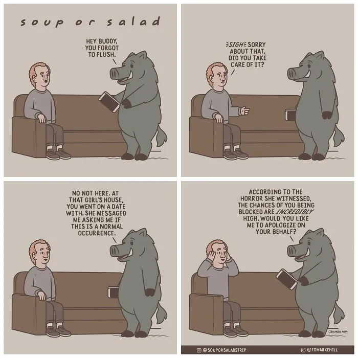 "Soup Or Salad": 30 Quirky And Relatable Comics By Tom Mike Hill