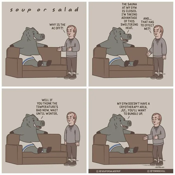 "Soup Or Salad": 30 Quirky And Relatable Comics By Tom Mike Hill