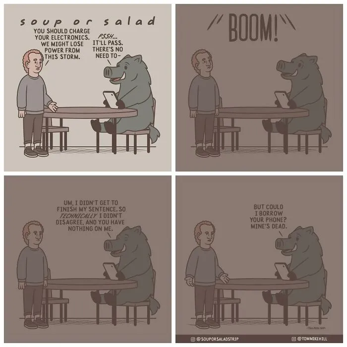 "Soup Or Salad": 30 Quirky And Relatable Comics By Tom Mike Hill
