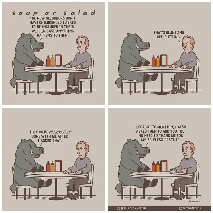 "Soup Or Salad": 30 Quirky And Relatable Comics By Tom Mike Hill