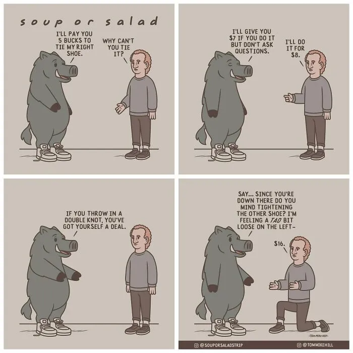 "Soup Or Salad": 30 Quirky And Relatable Comics By Tom Mike Hill