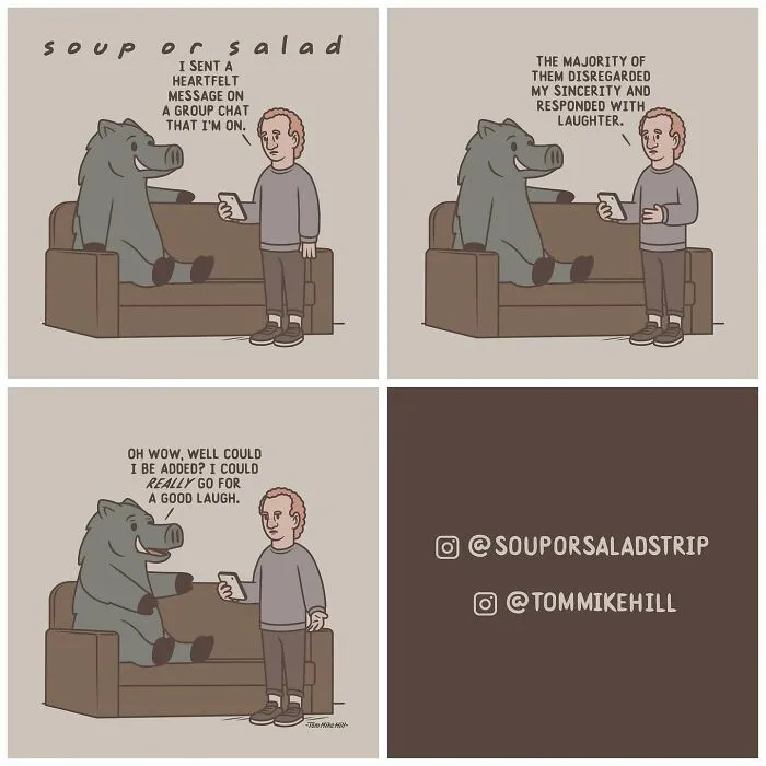 "Soup Or Salad": 30 Quirky And Relatable Comics By Tom Mike Hill
